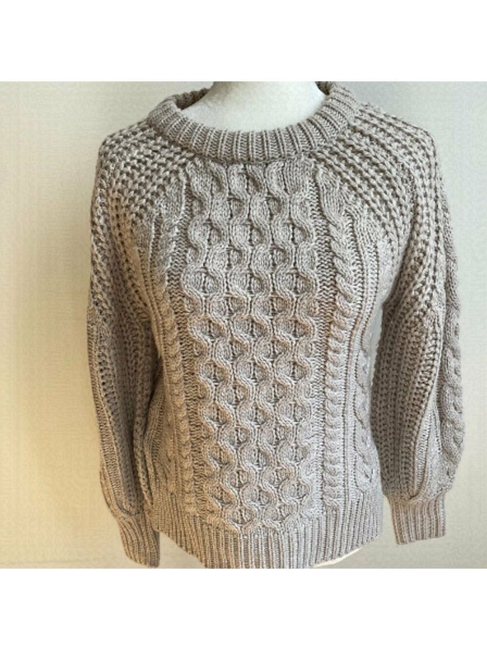 RAG Supply BNWOT Tan Chunky Knit Pullover Sweater Sz XSmall Cable Knit